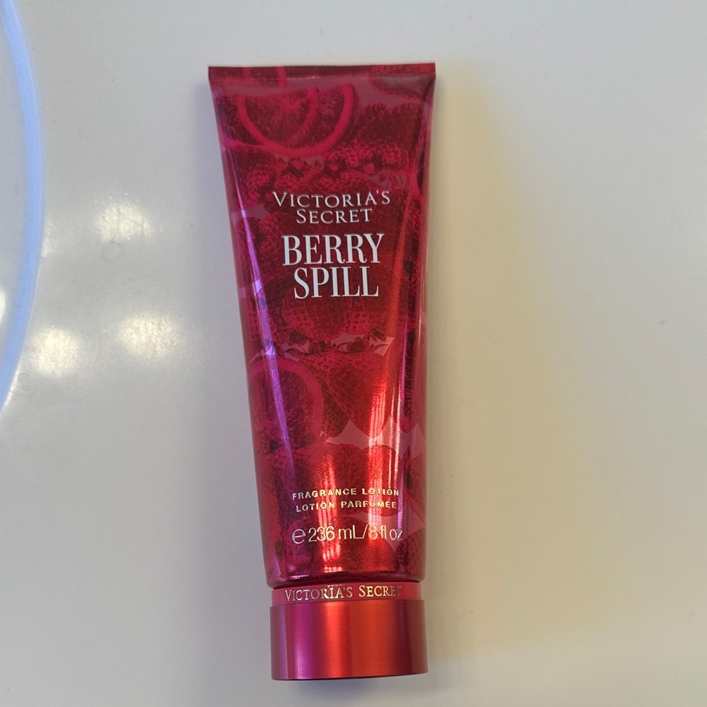Victoria's Secret Berry Spill Fragrance Lotion - Vibrant Red